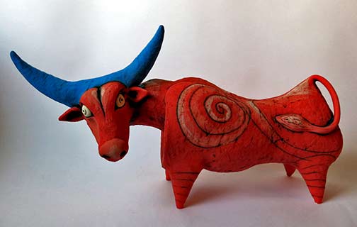 Inna-Olshansky red ceramic bull