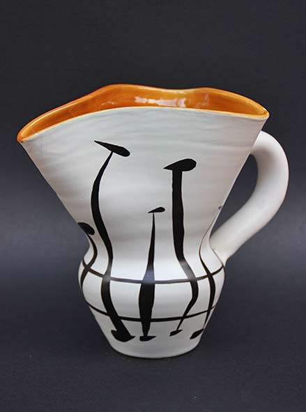 roger-capron-1922-2006-earthenware-jug-enamelled-black-pattern-on-background