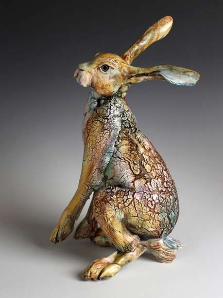 raku hare sculpture- Annie Peaker