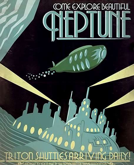 Science fiction travel poster