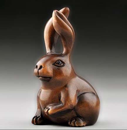 Netsuke rabbit figure