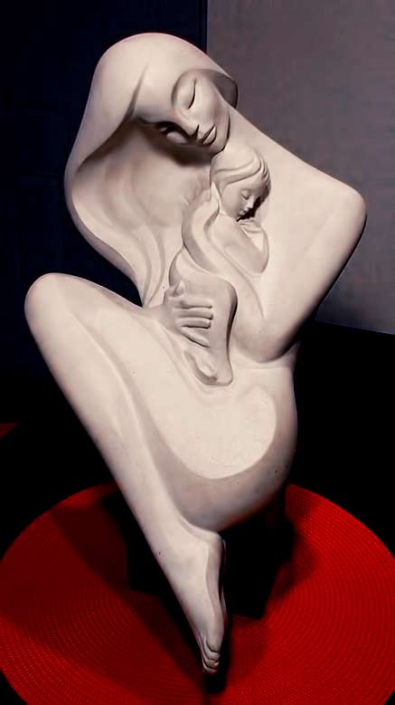 Mid Century Madonna -child sculpture by Alexsander-Danel - Austin