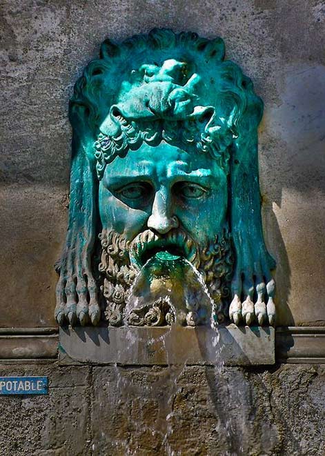 Arles-Green Fountainhead,-France