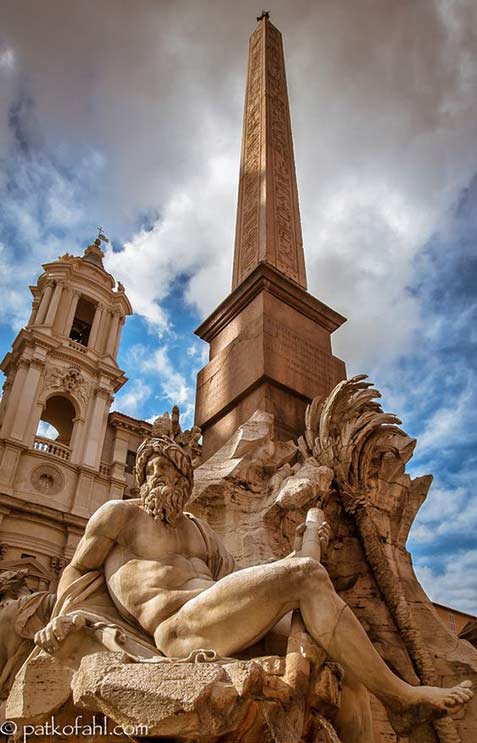 "Fountain of the Four Rivers" is a fountain by BERNINI in Rome