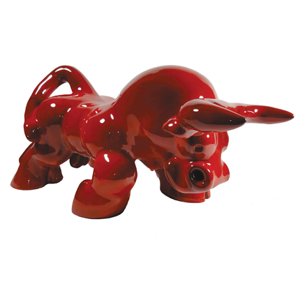 Brigitte-Iemfre-ceramic-red bull figurine