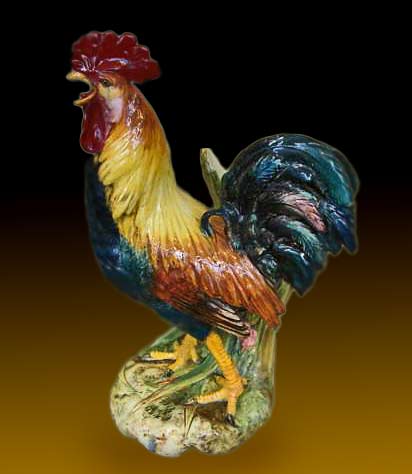 Delphin Massier ceramic Rooster