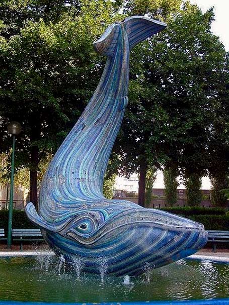 Garden of St. Eloi island whale sculpture