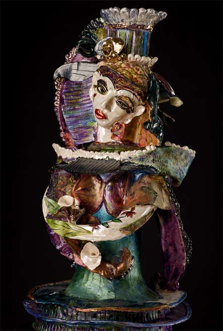 Suzy-Birstein ceramic totem sculpture