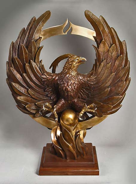 Phoenix-Rising-metal sculpture - John Hair