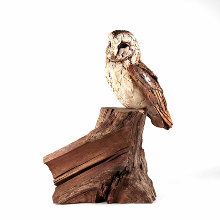 ceramic-art owl sculpture Simon-Griffiths