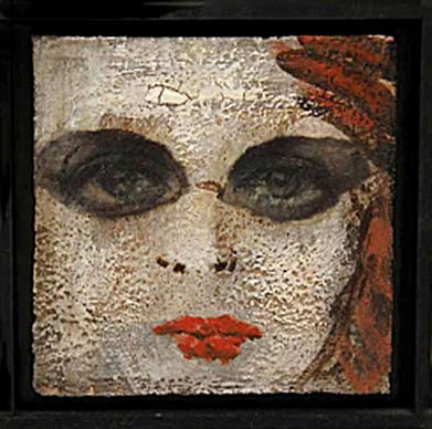 Teresa-Girones ceramic tile with female face