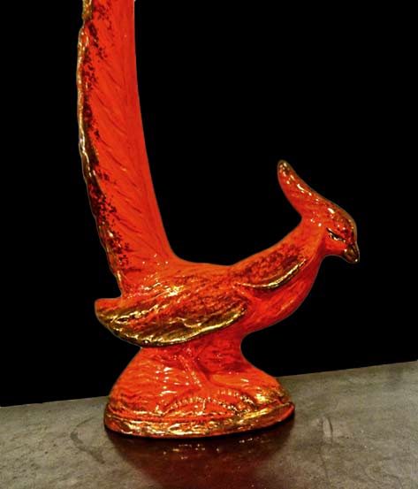 Red phoenix figurine - mkmack- etsy