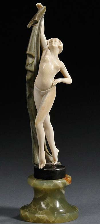 Art-Deco-bronze-and-ivory-figure-by-J-Ulrich