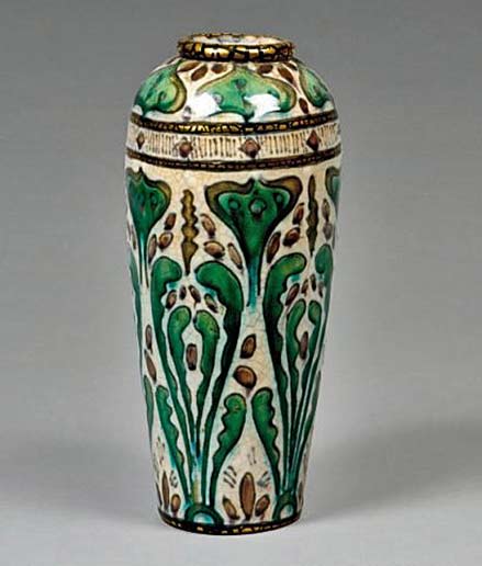 Andre-Metthey ceramic vase with foliate bands