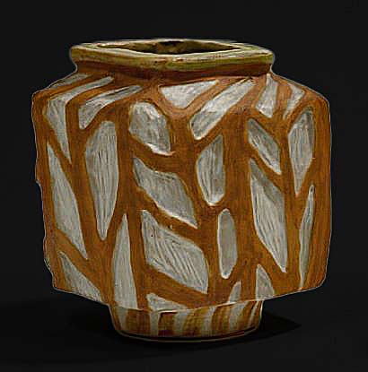 FISCHER-Michèle carved pottery vase
