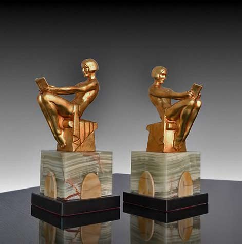 Max-Le-Verrier-art deco-bookends