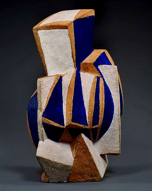 The-Guitar-Henri-Laurens cubist sculpture- blue, white and brown