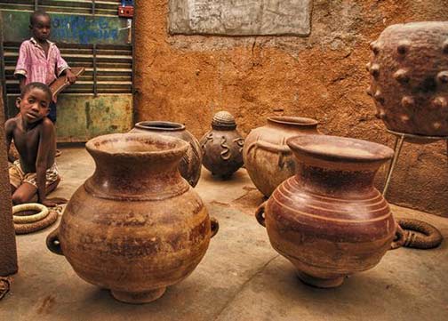 vintage-pottery-from-a-variety-of-tribes-in-Burkina-Faso