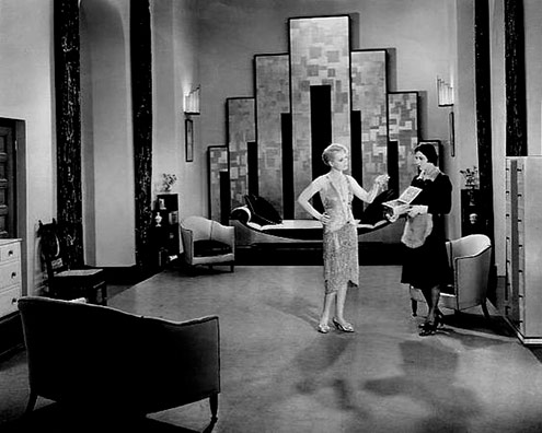 Art director Cedric Gibbons used strong, geometric accents to achieve the Art Deco look of Our Dancing Daughters (1928).