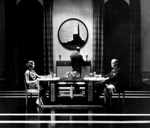 Cedric Gibbons art deco set design from The Kiss (1929)