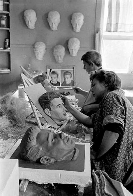 Creating James Dean heads in Hollywood photo by Allan Grant