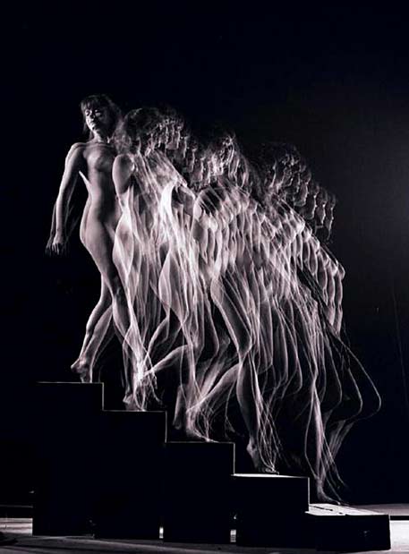 Nude Descending by Gjon Mili, a photographic rendering of Marcel Duchamp’s Nude Descending a Staircase No. 2