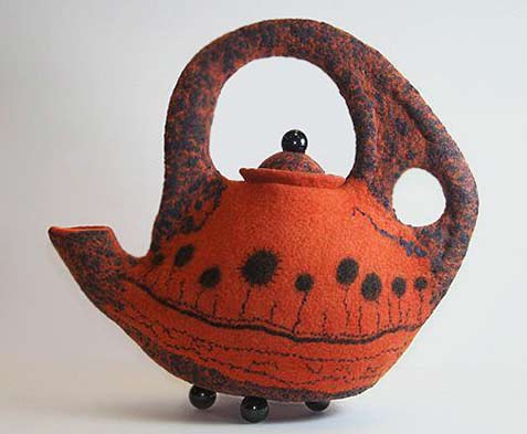 Pamela-MacGregor orange and black detail teapot