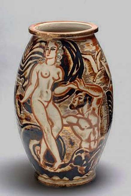 René-Buthaud gilded highl;ights vase