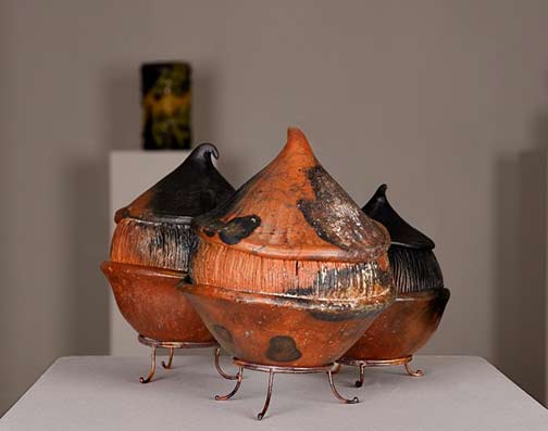 Robyn-Latham 3 terracotta pods Shepparton Arts Museum