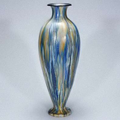 Roger-Guerin tall elegant fotted baluster polychrome vase