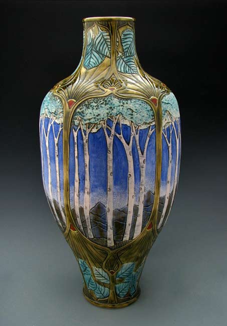 Stephanie-Young---Art Nouveau style Forest-Series vase