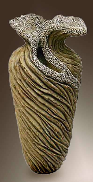 stone pool textured vase 1 by Anne Goldman