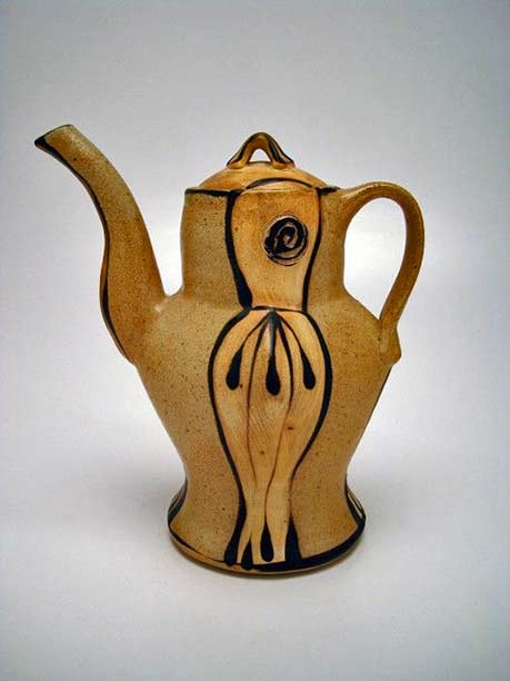 ceramic-teapot-in-browns by Suze Lindsay