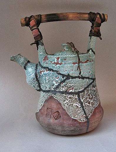 alexander-miroshnychenko ceramic teapot in turquoise and brown