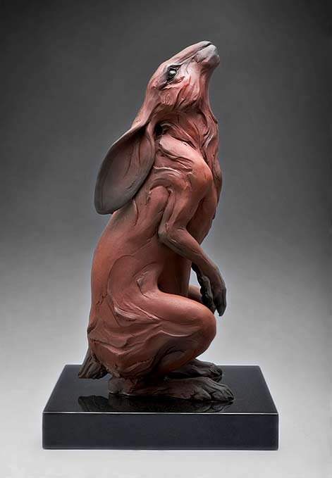 Study For A Silent Hare_2007-Beth Cavener ceramic stoneware sculpture