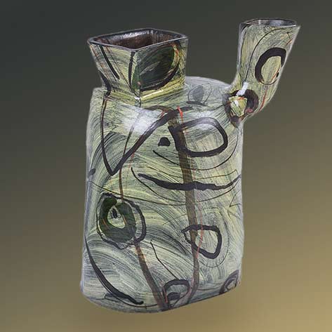 Alison-Britton ceramic vessel with abstract decoration