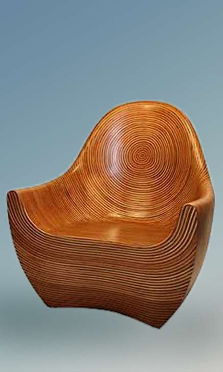 spiral wooden chair