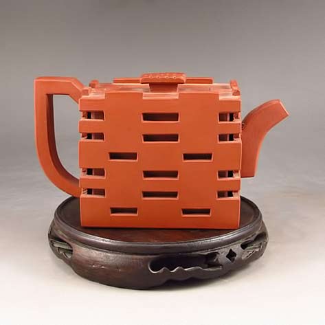 Chinese-Yixing-Zisha-Clay-Double Happiness Teapot