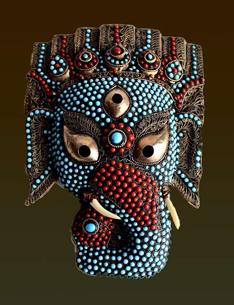 beaded Ganesha mask, India