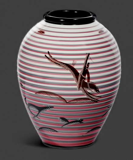 Hunters vase by Rometti