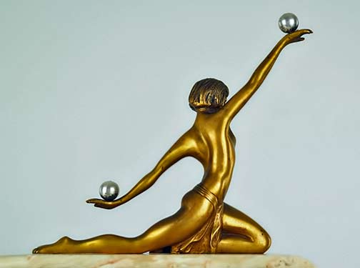 Josef-Lorenzl-Gold Art Deco sculpture dance figure