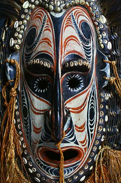New-Guinea-Native-Wood-Mask with shells and string