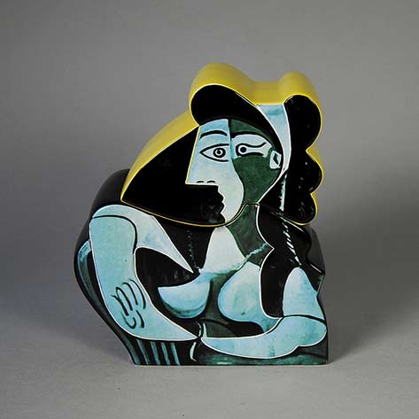 'Picasso---Woman Lying on a Chaise' Ceramic-lidded vessel by-Goebel