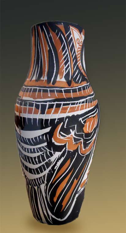 black white terracotta vase - Picasso