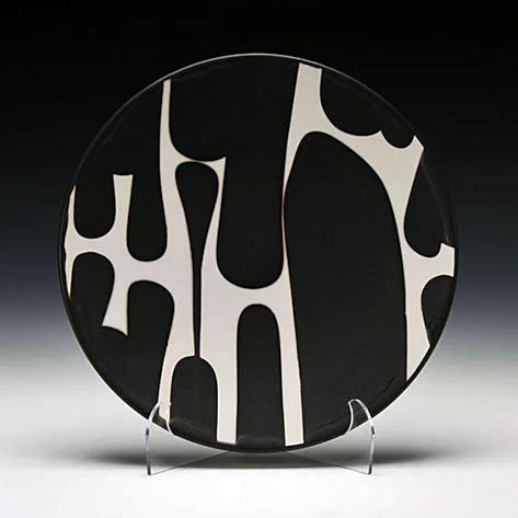 Sam-Scott black and white abstract motif plate