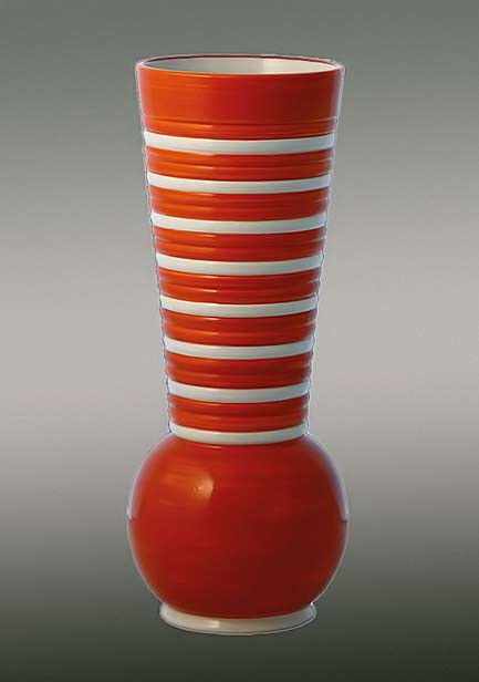 Vaso-Marin---Rometti red vase with white bands