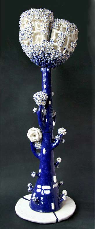 The tree of knowledge - Ivan K Ivanov Blue and white ceramic tree