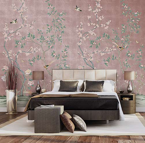 Cynthia-Rowley-Collection-from-Tempaper - oriental style with bamboo and blossom 