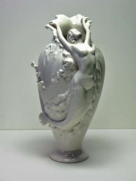Porcelain Mermaid Vase