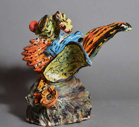 Brigitte-Labb,-ceramic poly-chrome sculpture